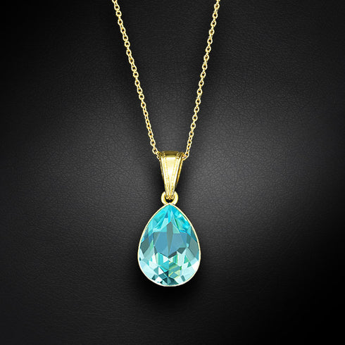 Sidabro pakabukas "Kristalo Lašas (Aqua Bohemica)" su Preciosa™ kristalais
